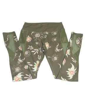 New Mint Lilac Leggings size S color: Green pink